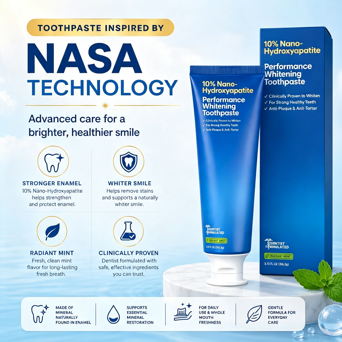 Nano Hydroxyapatite Whitening Toothpaste