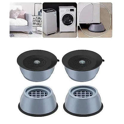 4 Piece Shock Absorbing Pads for Washing Machine Dryer and Refrigerator