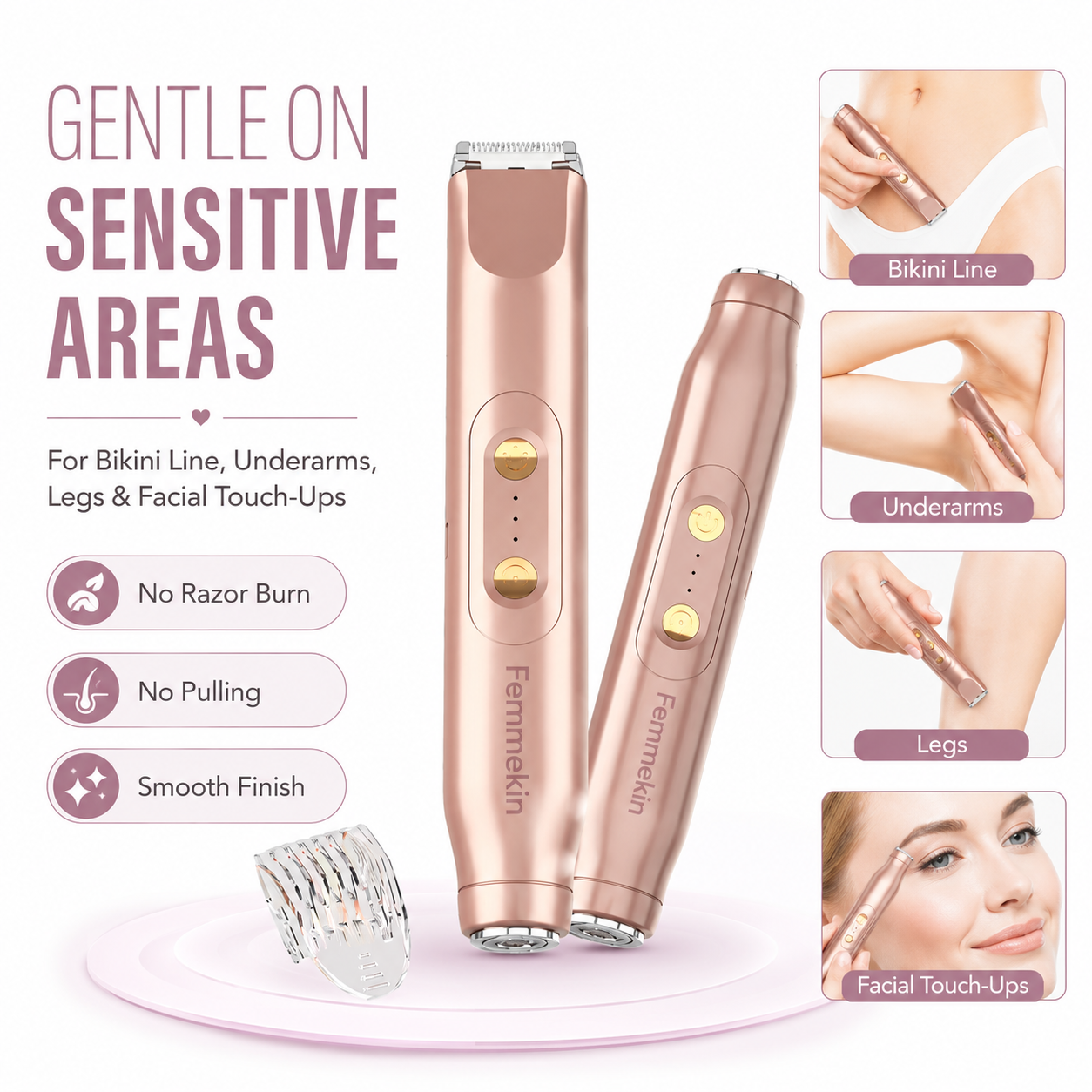 NEW Femmekin 2-in-1 Waterproof Painless Body Trimmer