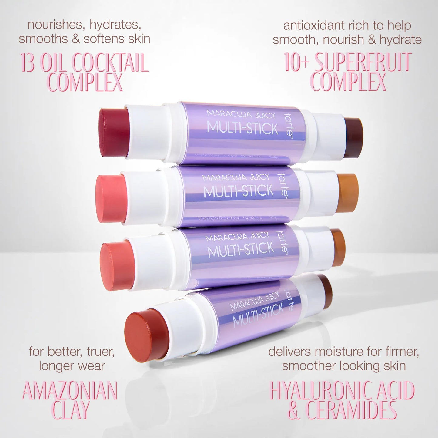 tarte maracuja juicy multi-stick + brush - double-ended cream blush & bronzer stick