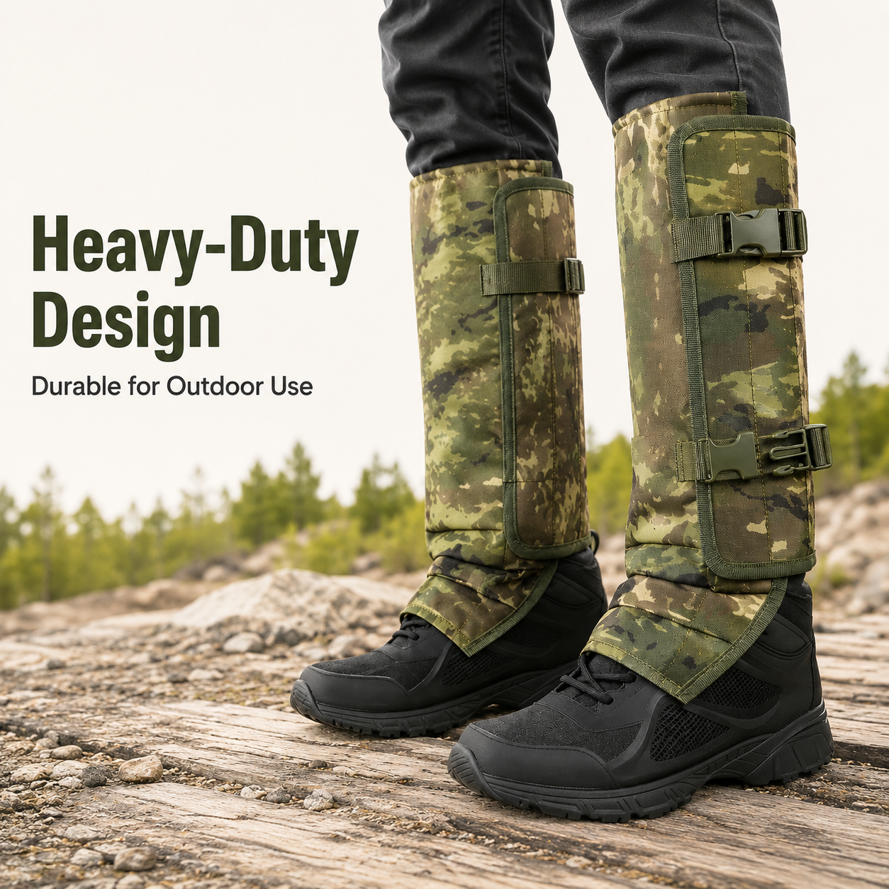 Unisex Adjustable Snake Resistant Leg Gaiters with Durable Abrasion Resistant Fabric for Hunting Hiking and Outdoor Protection