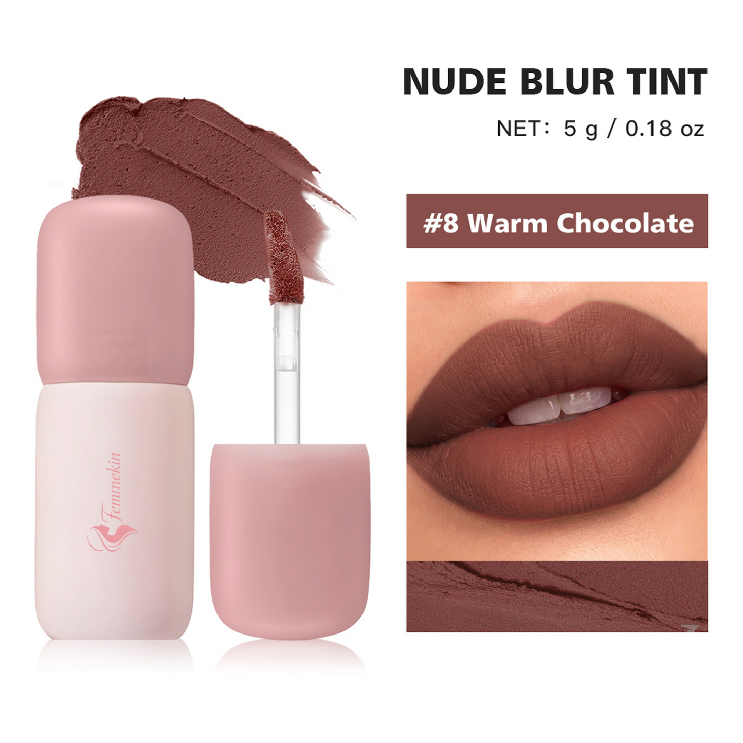 Soft Matte Nude Blur Lip Tint for Lips and Cheeks
