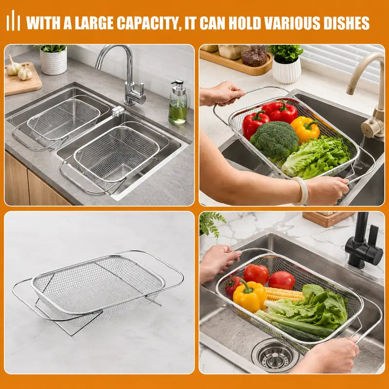 Adjustable Over the Sink Kitchen Strainer Basket
