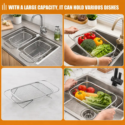 Adjustable Over the Sink Kitchen Strainer Basket