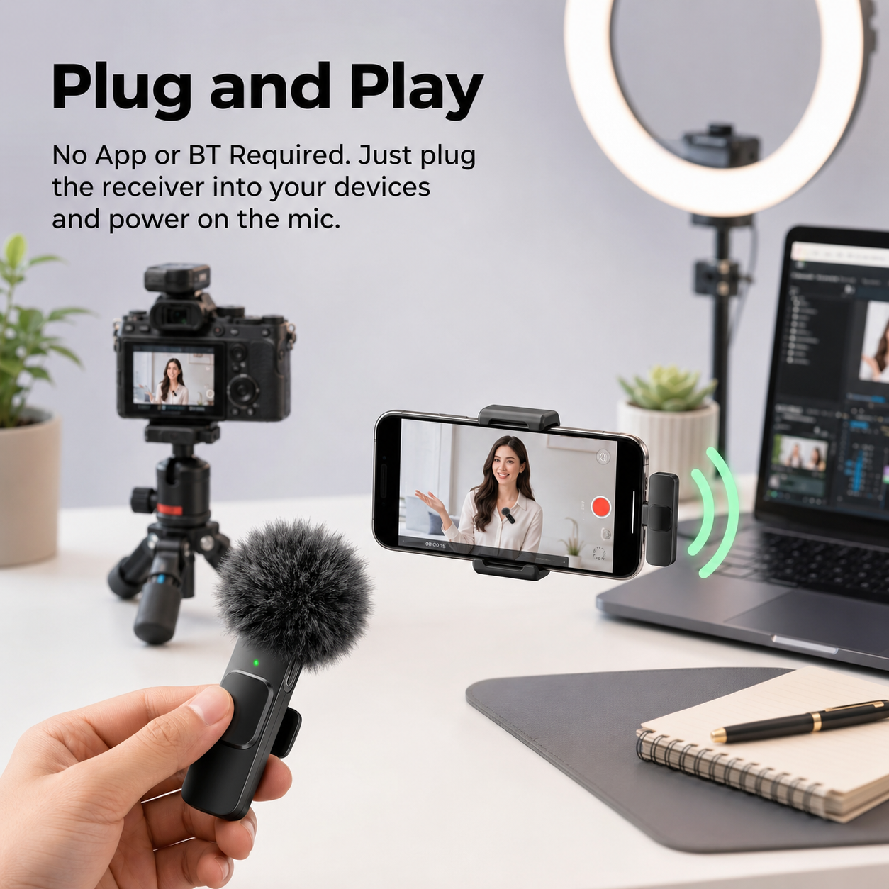 Wireless Lavalier Microphone for iPhone and Android