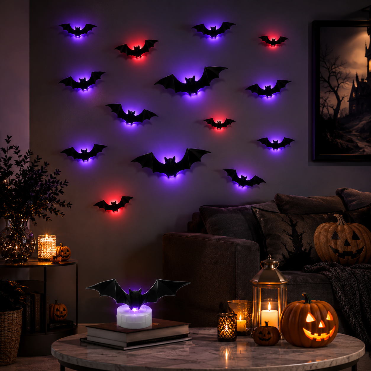 3D LED Bat Wall Lights for Halloween Decor