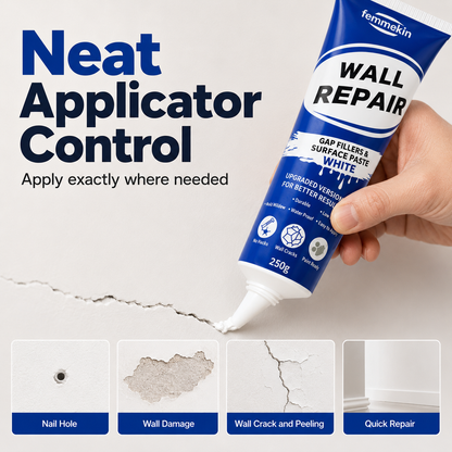 🏠🔧 Waterproof Wall Repair Paste – Fills cracks & chips fast, creates smooth white finish