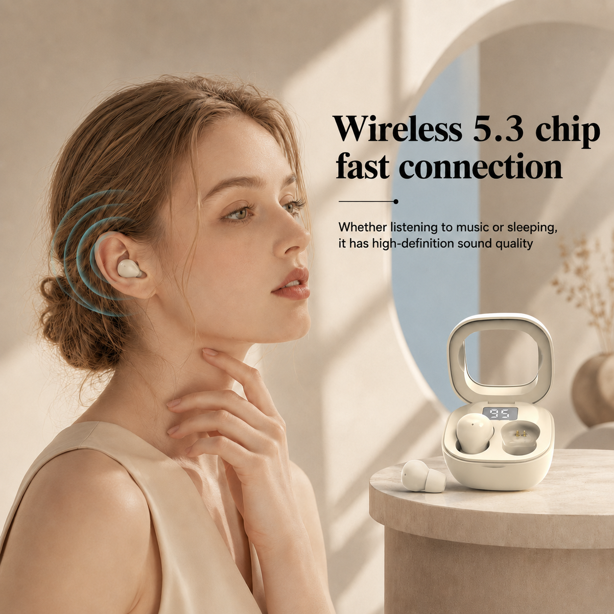 Ultra Small Invisible Sleep Earbuds for Side Sleepers with 25 Hour Battery