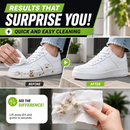 Complete Shoe Cleaning and Care Kit with Brushes and Stain Removal Wipes
