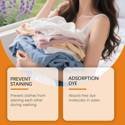 🧺Anti‑Color Transfer Laundry Sheets ✨Dye‑Catching Sheets For Mixed‑Color Washing