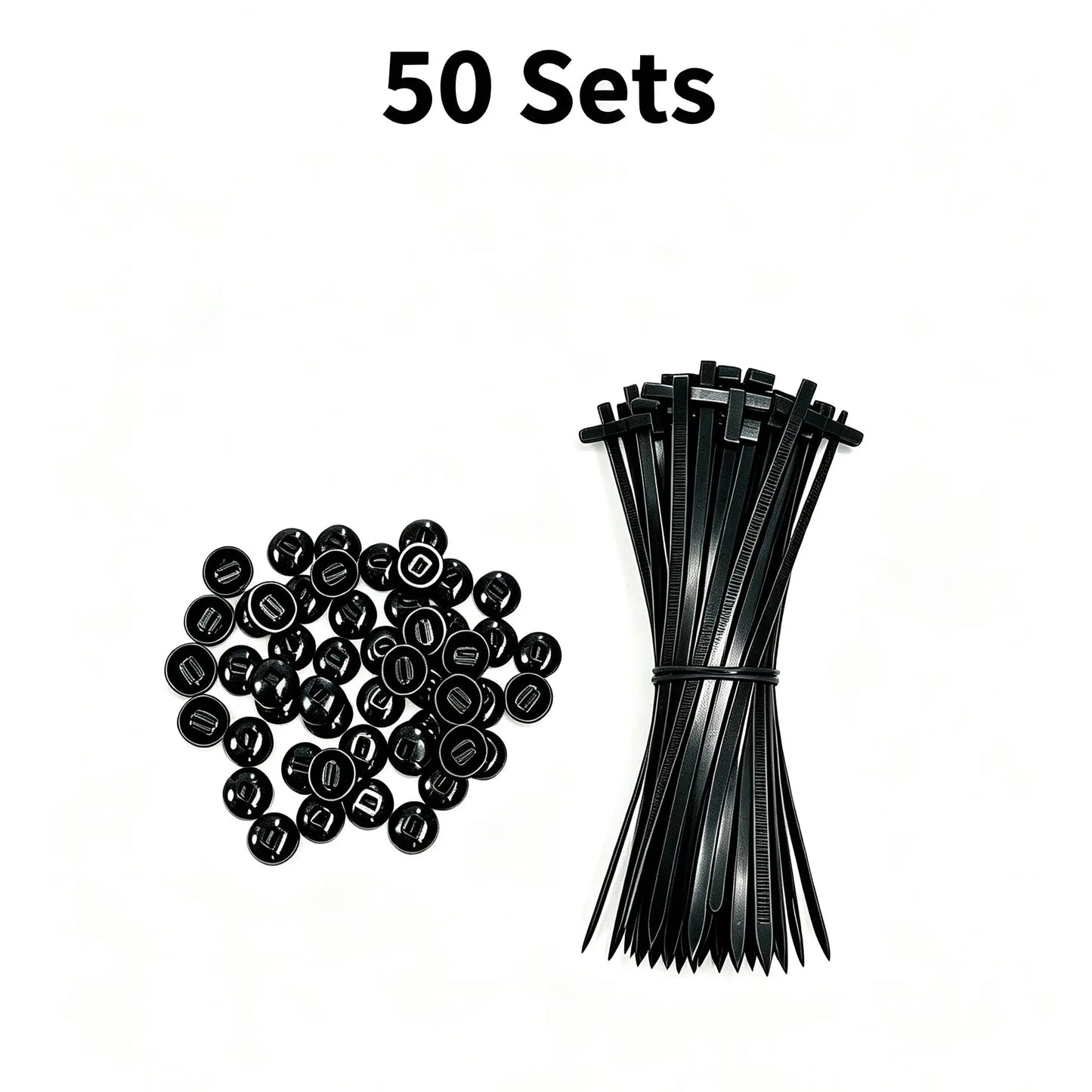 50Pcs Heavy Duty Nylon Cable Tie Buckles for Car Repairs