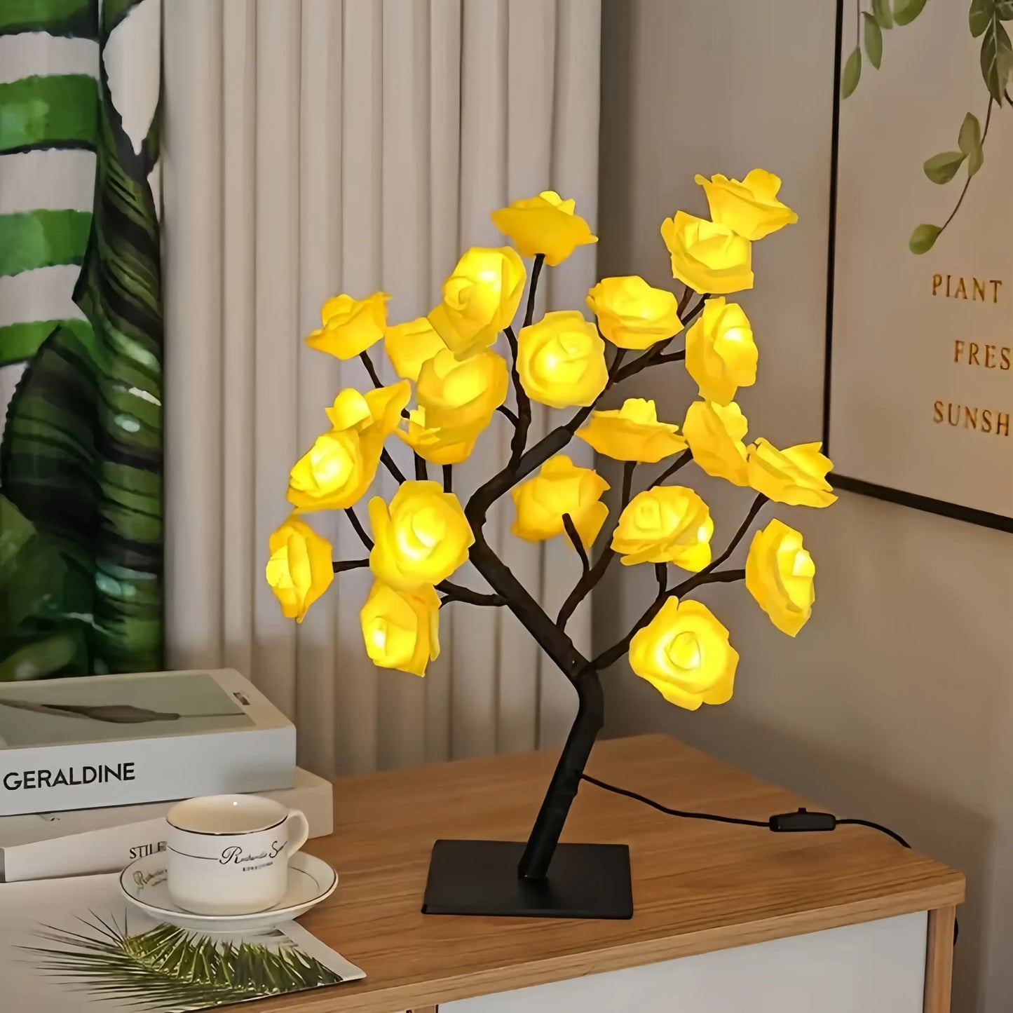 Rose-shaped night light, USB-powered, table lamp, bedroom lighting, holiday decorative lights, home decor, Valentine's Day gift, Mother's Day gift, home decor lighting