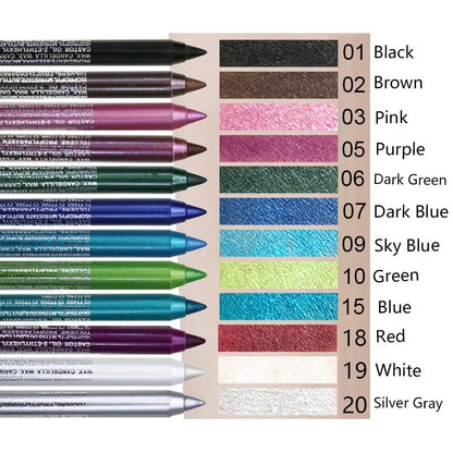 12-Pack Eyeliner Pencil Waterproof Colored Gel Liners with Metallic & Shimmer Finishes Smudge-Proof
