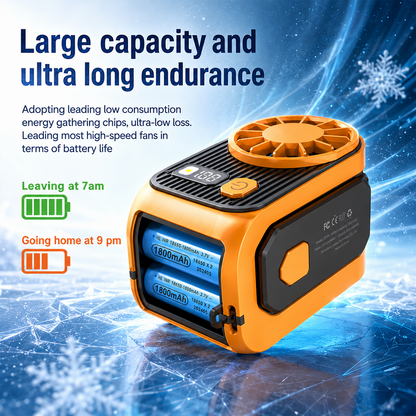 Portable Rechargeable Waist Fan with Power Bank & LED Light