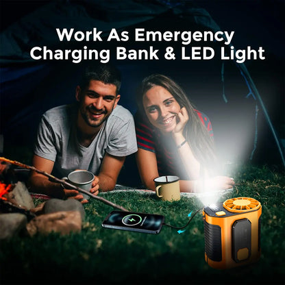 Portable Rechargeable Waist Fan with Power Bank & LED Light