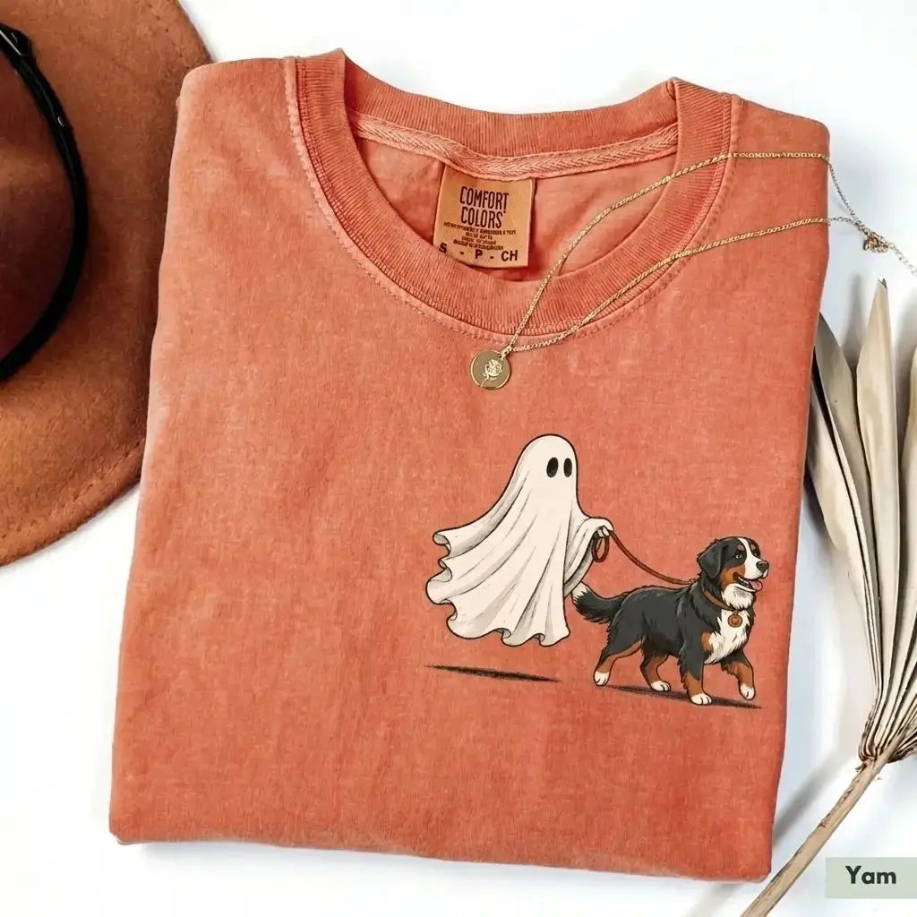 Pet Ghost Walking Dog Halloween Shirt