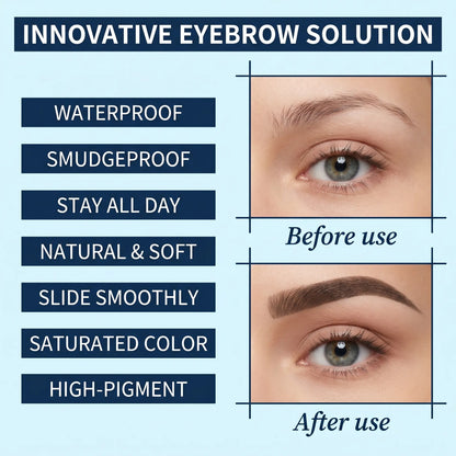 QCQX Waterproof 2-in-1 Micro-Fork Eyebrow Pen & Tinted Gel