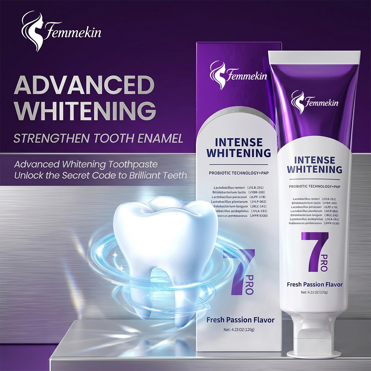 Purple Probiotic Toothpaste For Enamel Care And Fresh Breath