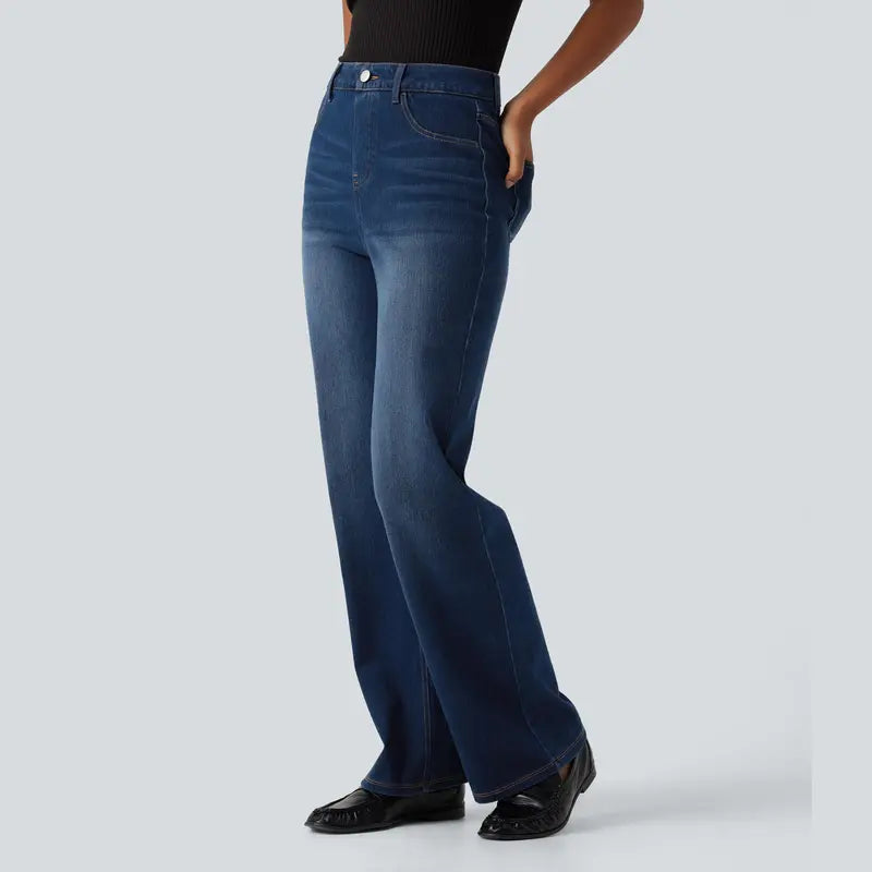 Women's High-Waisted Sculpting Straight-Leg Jeans