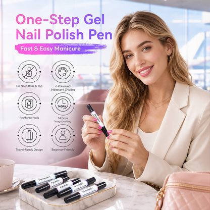 5 in 1 Aurora Gel Nail Polish Pen with Base Color and Top Coat