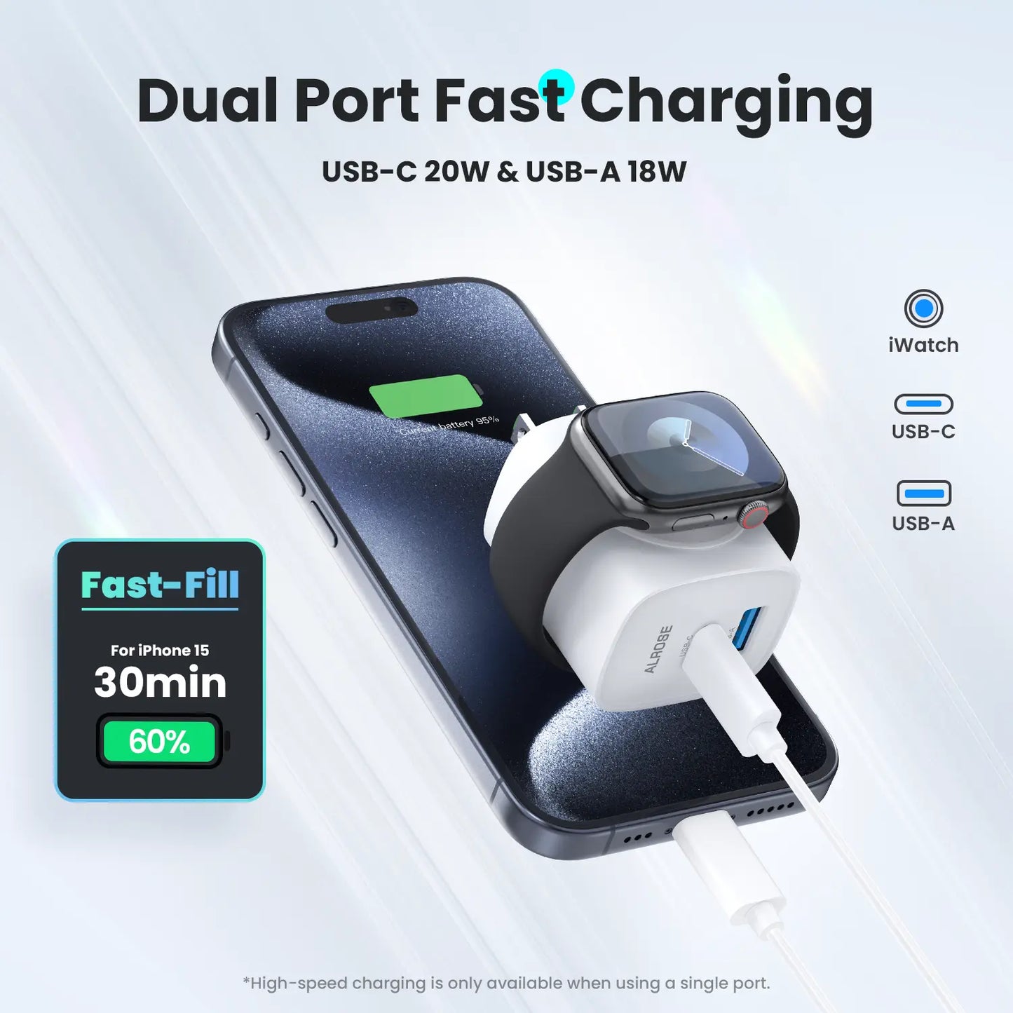 3-in-1 Magnetic Wireless Charger Plug with USB-C Fast Charging