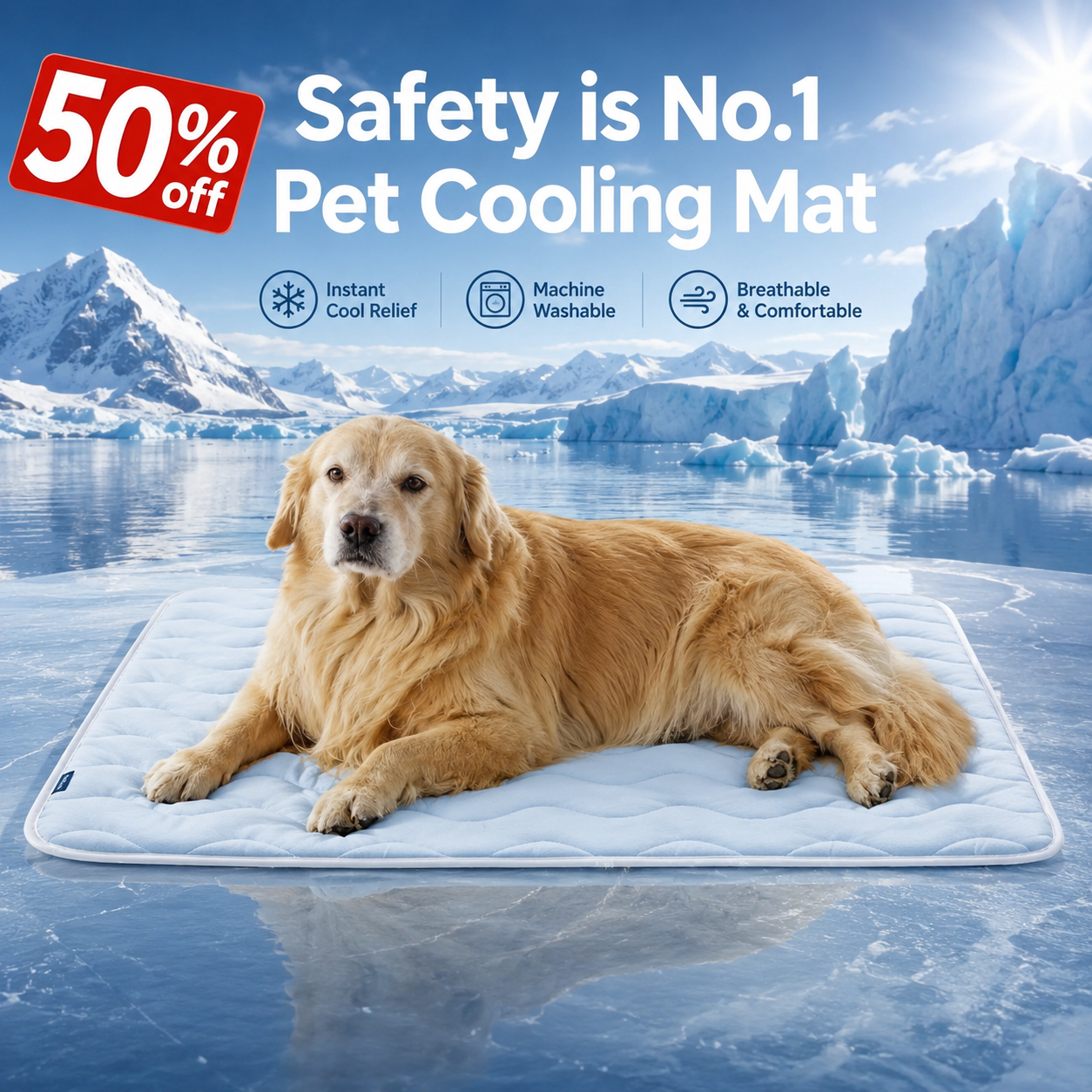 Summer Cooling Mat for Dogs with Portable Non Slip Design