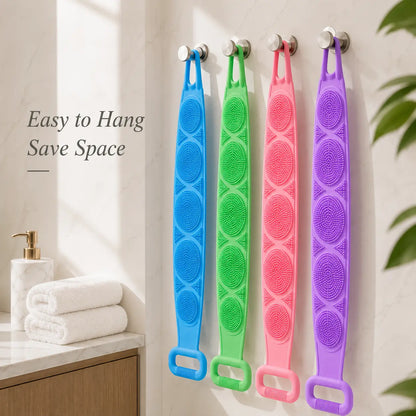 Double Sided Silicone Back Scrubber with Long Handles