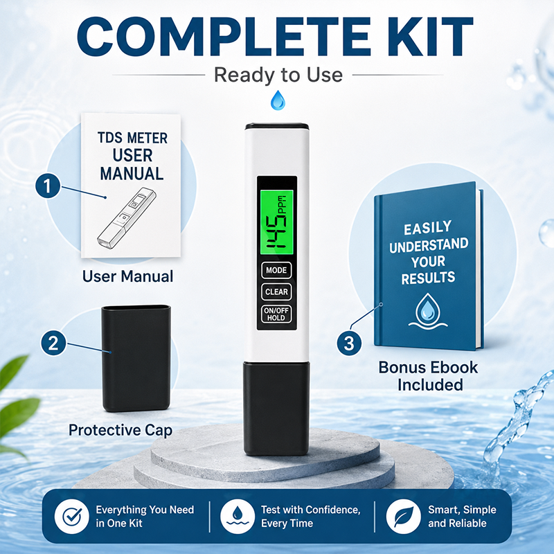 Handheld 4-in-1 Water Testing Meter for Home Use