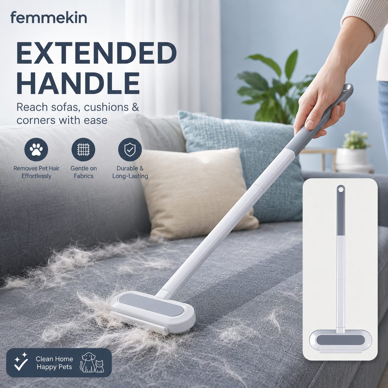 Upgraded Reusable Pet Hair Remover Brush
