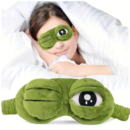 Cute 3D Frog Sleep Mask for Travel and Naps