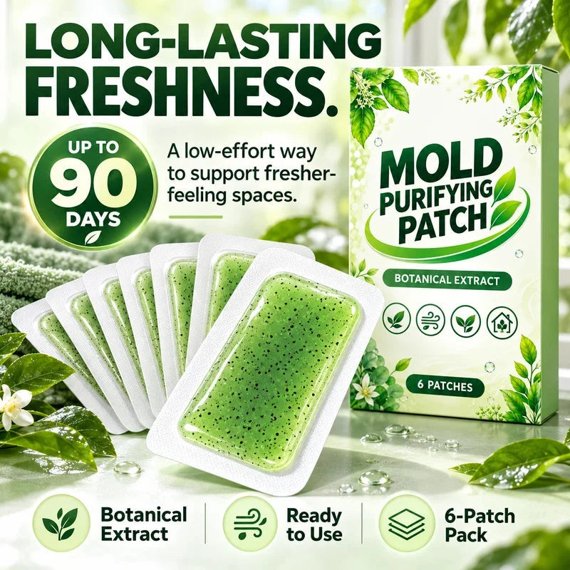 🧪49% OFF NOW! 6Pcs Mold Purifying Patches – Botanical Mildew Removal Pads, Long Lasting Mold Inhibitor for Bathroom, Kitchen, Wall Corners & Damp Hidden Spots