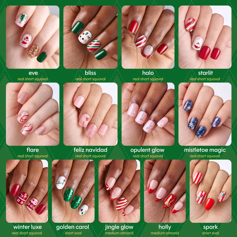 Holiday No Glue Press-On Nail Collection