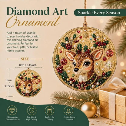 🎄🦌 6-Pack Christmas Diamond Painting Ornament Kit | Make Beautiful Hand‑Made Decorations🎁