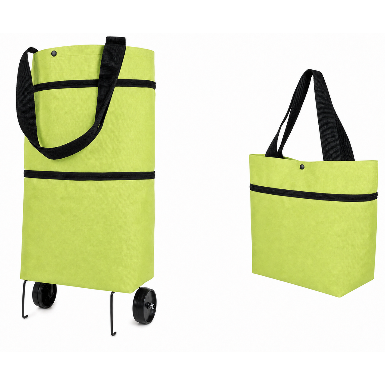 2 in 1 Foldable Shopping Trolley Bag with Wheels