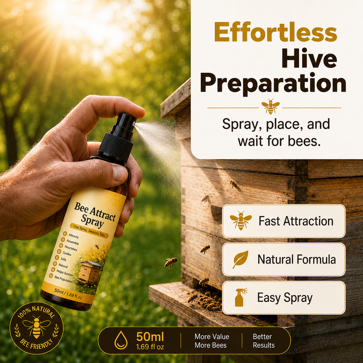 Natural Outdoor Bee Attractant Spray