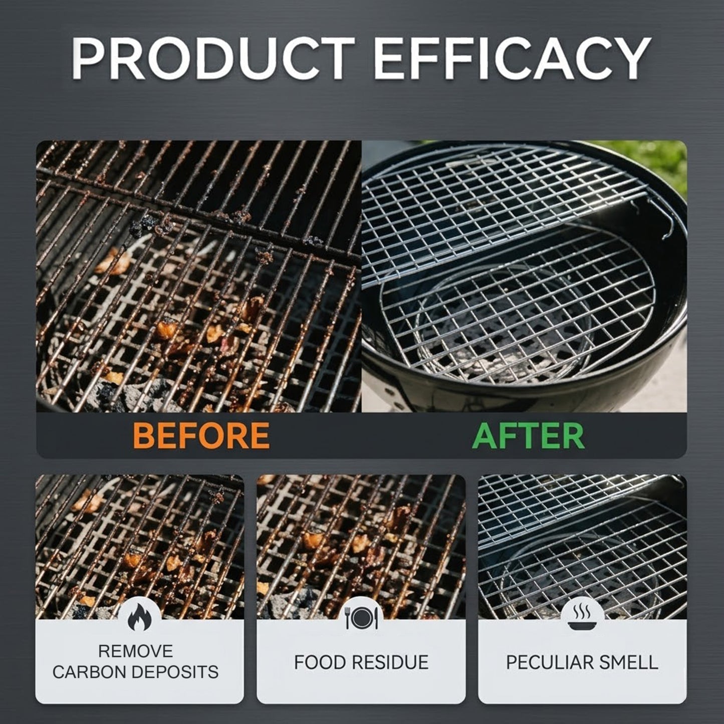 Heavy Duty BBQ Grill Cleaner Degreaser Spray for Grease and Smoky Stain Removal