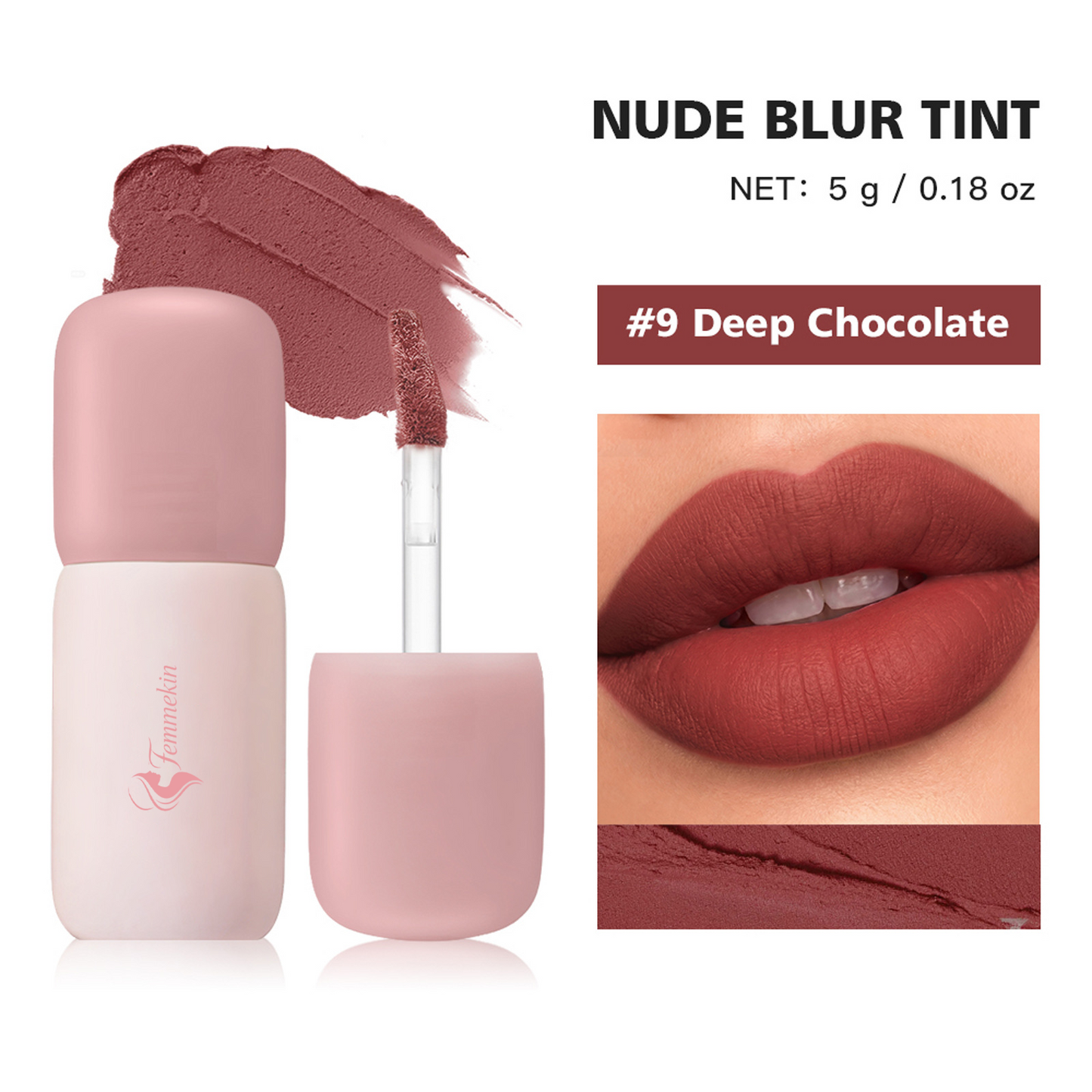 Soft Matte Nude Blur Lip Tint for Lips and Cheeks