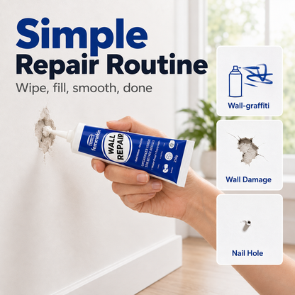 🏠🔧 Waterproof Wall Repair Paste – Fills cracks & chips fast, creates smooth white finish