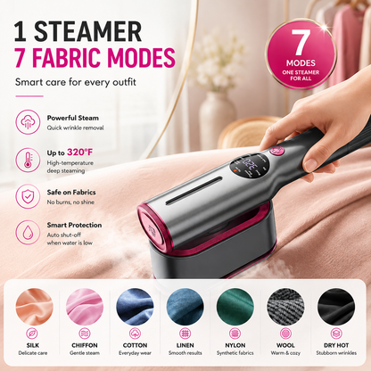7-Mode Portable Garment Steamer with 15-Second Fast Heating