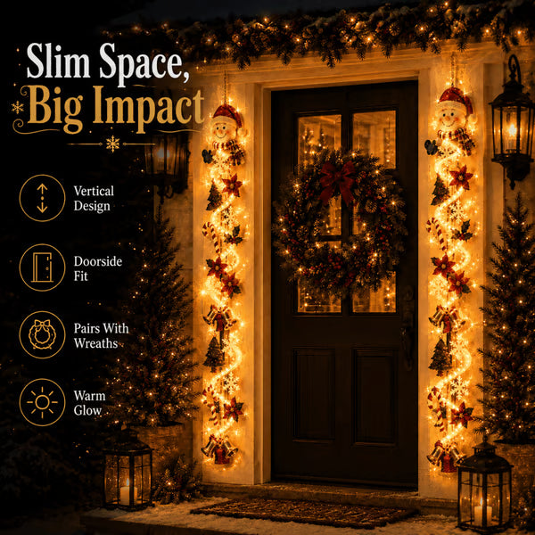 🎄 Light‑Up Glowing Christmas Door Hanger ✨ Festive Home Decor