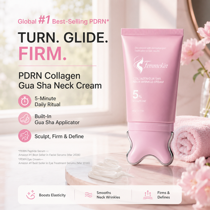 Collagen Gua Sha Neck Firming Cream with Volufiline Massager