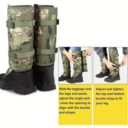 Unisex Adjustable Snake Resistant Leg Gaiters with Durable Abrasion Resistant Fabric for Hunting Hiking and Outdoor Protection