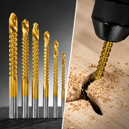 Titanium Coated Drill Bit Set for Metal and Wood