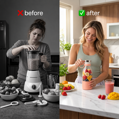 🥤 Portable Blend & Go Smoothie Bottle – One-Touch Shakes Anywhere