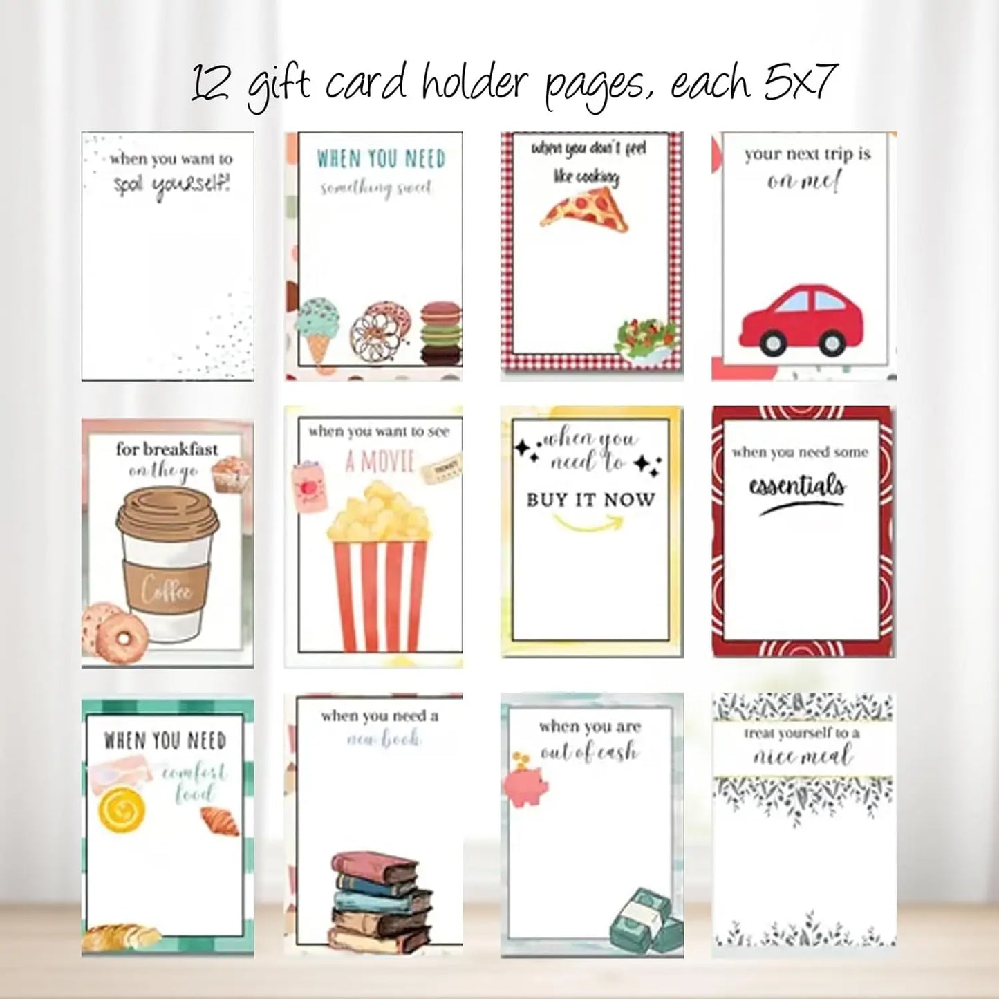 Christmas Gift Card Book, Diy Spiral Bound Gift Card Book, 5x7 Inch Colorful Spiral Bound Card Book , Christma Gift Cards Books Holder, DIY Personalized Xmas Gifts for Family, Friends, Students