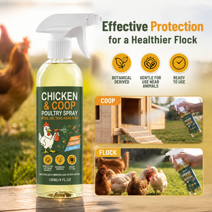 Poultry Coop Cleaner Spray – Lemongrass & Peppermint, Helps Repel Flies & Mites