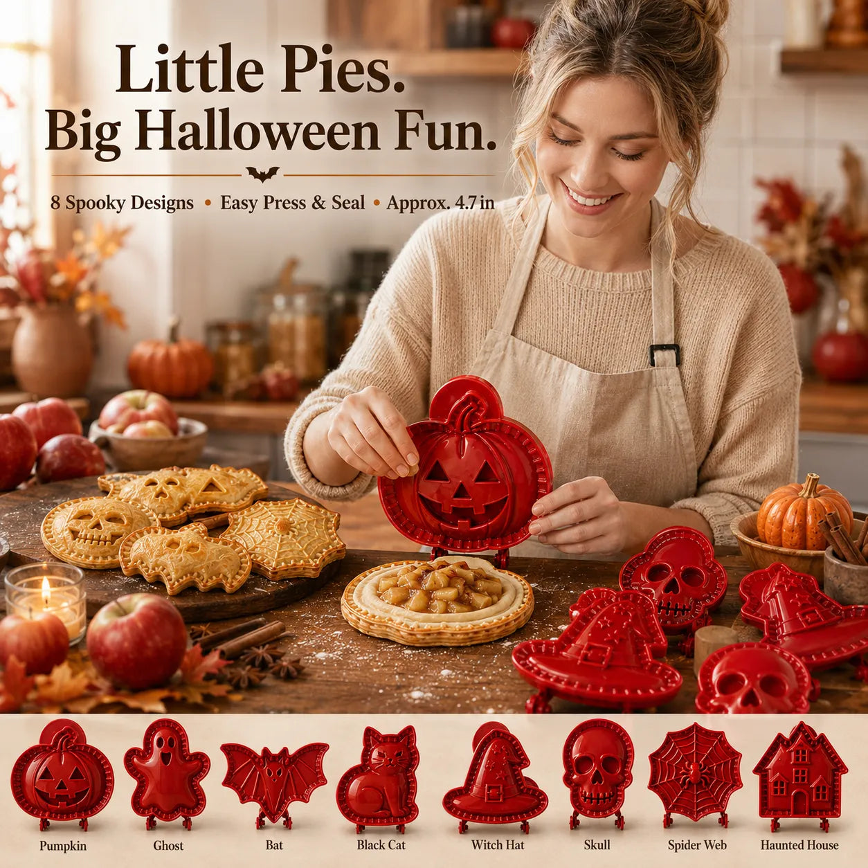 Early Bird Halloween🎃 8-Piece Halloween Mini Hand Pie Mold Set - BUY 1 GET 1 FREE ！