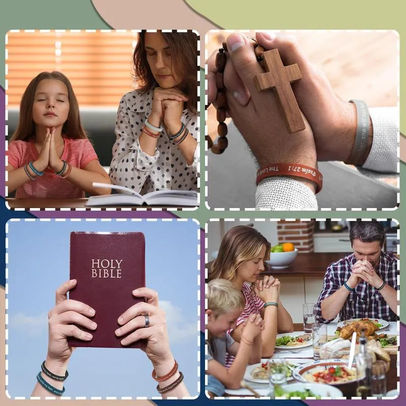 ✝️ 30PCS Bible Verse Bracelets – Christian Faith Wristbands for Church Events, Youth Groups & Sunday School Rewards