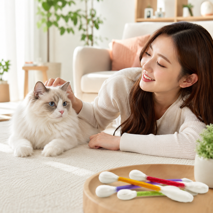6 Pack Giant Q Tip Catnip Toys for Interactive Play and Teething