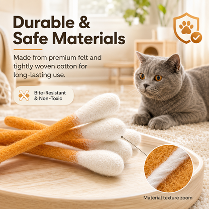 6 Pack Giant Q Tip Catnip Toys for Interactive Play and Teething